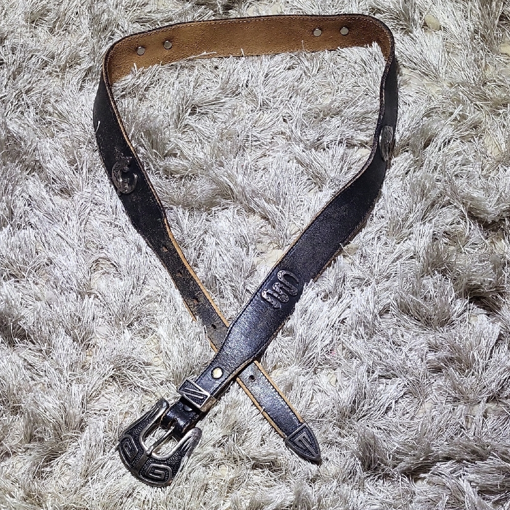 Black Leather Kids Belt